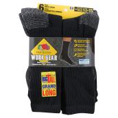 Chaussettes de travail pour homme, coton, 13-15, noir, 6/pqt
