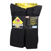 Men's Work Socks - Cotton - 6-12 - Black - 6/Pk