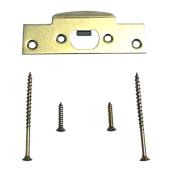 Prime-Line Guard-A-Lock Security Latch Strike - Polished Brass - Steel - 1 1/8-in W x 4 1/4-in L