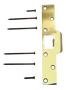 Prime-Line Lock Security Latch Strike - Brass Plated - Steel - 1 1/4-in W x 7 7/8-in L