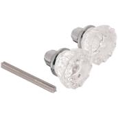 Prime-Line Spindle and Door Knobs - 2-in - Fluted Glass and Chrome finish
