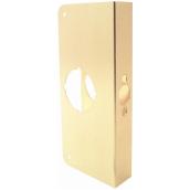 Defender Security Non-Recessed Lock & Door Reinforcer - Solid Brass - 2 1/8-in Single Bore - 9-in H x 1 3/8-in T