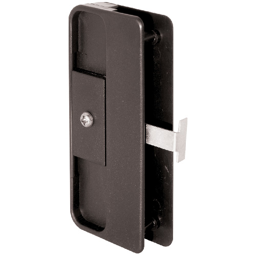 Prime-Line Door Pull Handle - Sliding Screen - Steel Latch - Black Plastic - 3 1/4-in mounting holes