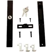 Prime-Line Reversible Keyed Flush Mount Sliding Door Lock - Black - Standard Latch Style - Night Lock