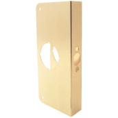 Defender Security Non-Recessed Lock & Door Reinforcer - Solid Brass - 2 1/8-in Single Bore - 9-in H x 1 3/4-in T