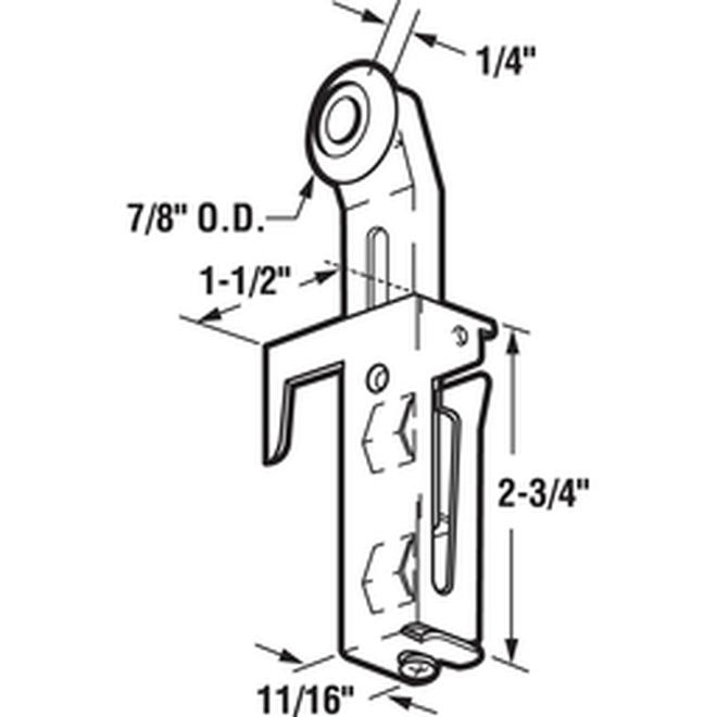 Prime-Line Pr. Bypass Steel Frame Door Top Hung Roller Assembly with 7/8 In. O.d. Roller