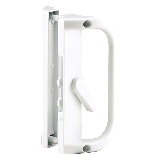 Prime-Line Patio Door Surface Handle with Dual Hook Latch - Non-Keyed - Aluminum -White