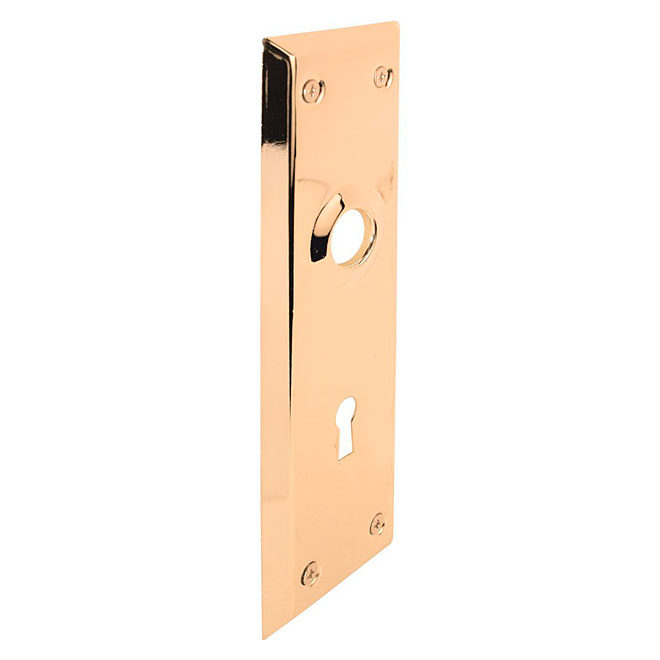 Entrée de serrure pour porte par Prime-Line, acier laitonné, 7 po x 2 7/32 po