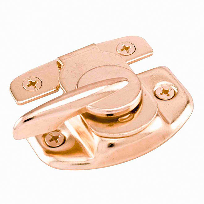 Prime-Line Window Sash Lock - Universal Design - Stamped Steel - Brass - Gold