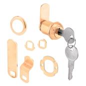 Prime-Line Drawer and Cabinet Lock - Brass-Plated Finish - Cast-Iron - 1 Per Pack