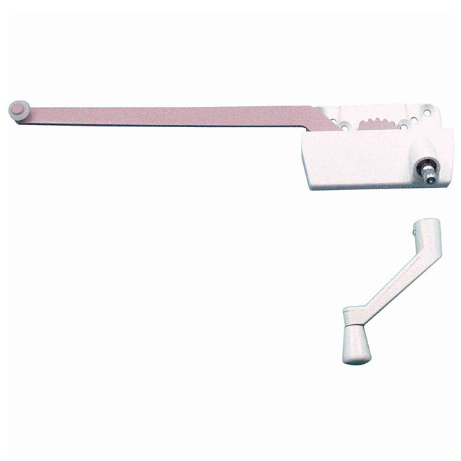 Prime-Line Single Casement Operator - Mixed Materials - White - Left Handing -9 1/2-in L