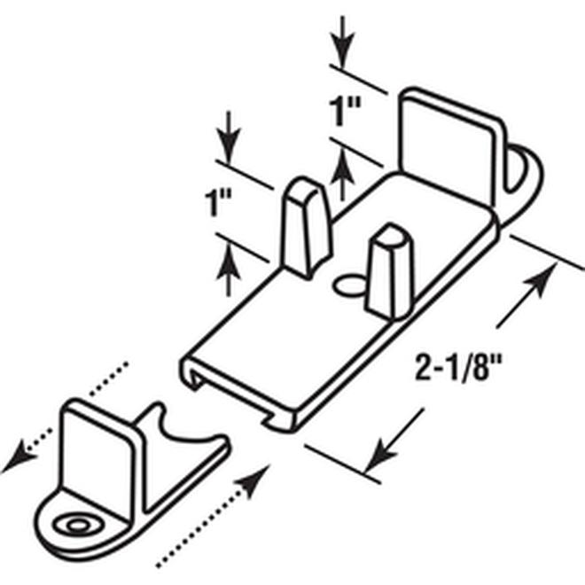 Guide de porte pliante réglable en plastique 1 po N 7384 Prime-Line