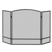 3-Panel Arch Fireplace Screen - Black