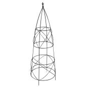 Panacea Circular Obelisk with Finial - 36-in - Steel - Black
