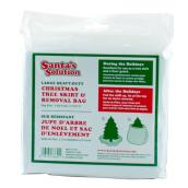 Santa's Solution Christmas Tree Skirt and Large Removal Bag 2-in-1 in Heavy-Duty Green Plastic