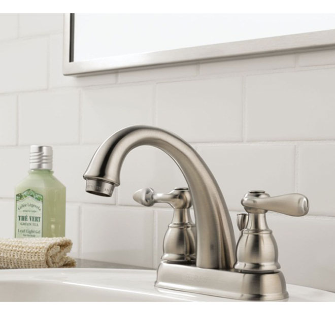 Peerless Lavatory Faucet - 2 Lever Handles - Brushed Nickel P99696LF-BN ...