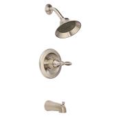 Pomme de douche et robinet de bain, 1 jet, nickel brossé