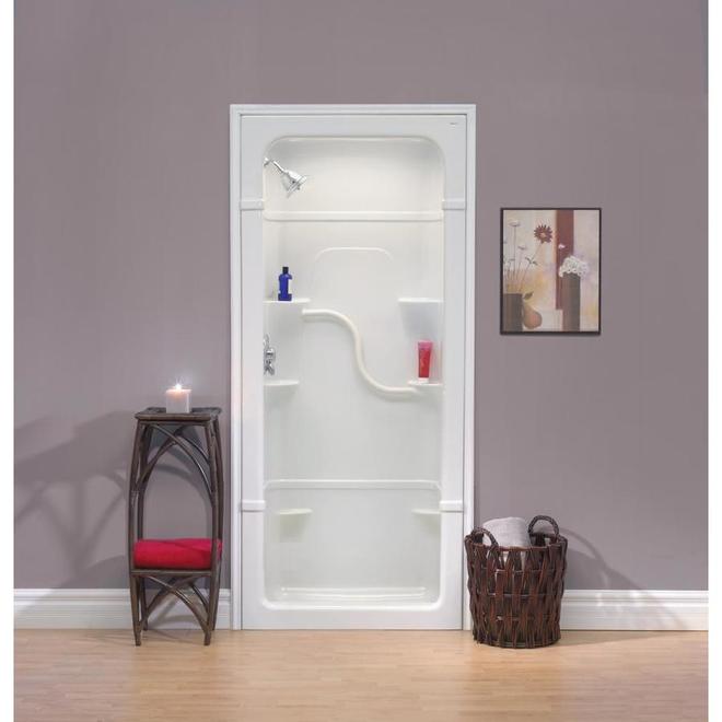 Mirolin Madison 38-in W x 34.25-in L x 84.5-in H White Acrylic Shower Wall Surround Side and Back Walls