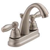 Robinet de salle de bain, 2 poignées, nickel brossé