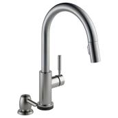DELTA Trask Touch20 Spotshied Stainless 1-Handle Pull-Down Touch Kitchen Faucet and Soap Dispenser