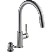 Delta Trask Stainless Steel 1-Handle Pull-Down Kitchen Faucet with Soap Dispenser
