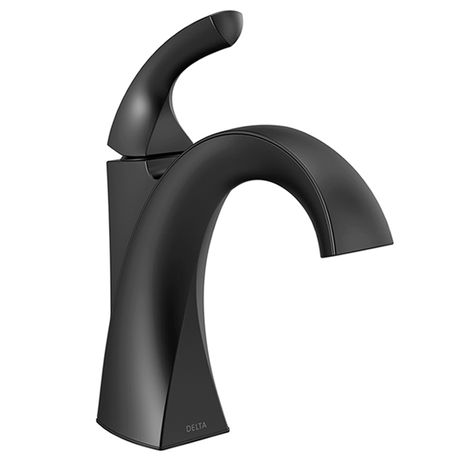 Delta Downing Single Handle Centerset Bathroom Faucet - Metal 4-in Black  Matte 15779LF-BL