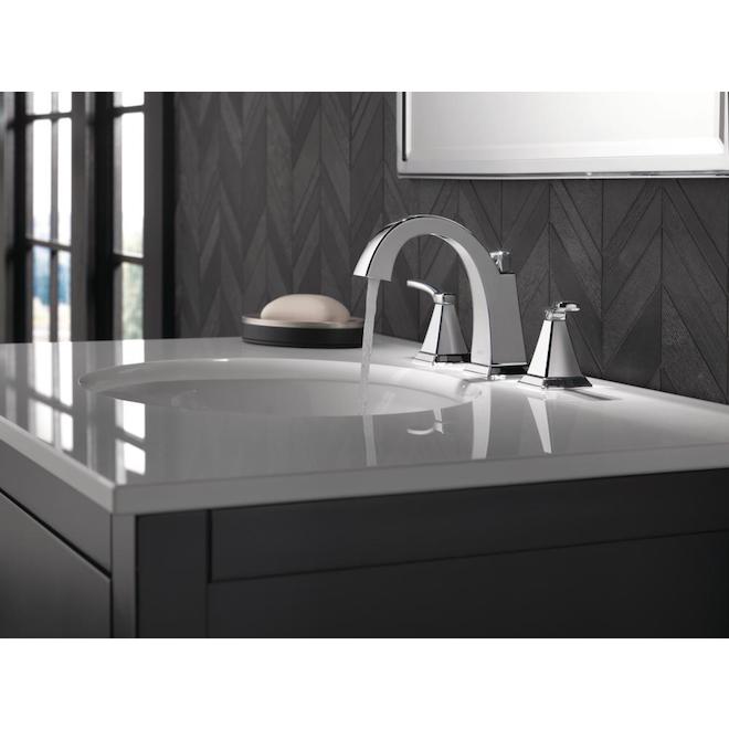 Delta Flynn Two Handle Widespread Bathroom Faucet  - Metal 8-in Chrome