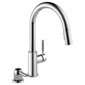 DeltaTrask Single Handle Pull-Down Kitchen Faucet and Soap Dispenser - Chrome