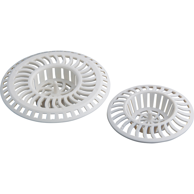 Master Plumber 2 3/8-in and 3 1/4-in White Plastic Strainers