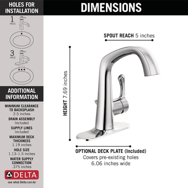 Delta Larkin Polished Chrome Centerset 1-Handle Bath Faucet