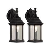 Canarm Foster Outdoor Wall Lantern Black Metal 12-in 2-Pack