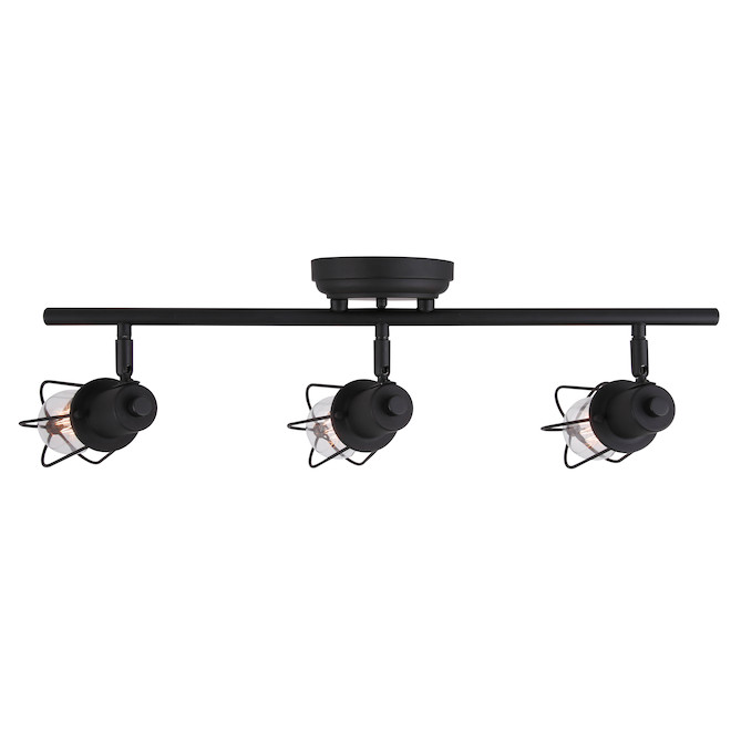 Canarm Bastian Track Light Bar Fixture - 3 Swivel Heads - Oil-Rubbed Black Bronze - 3 A19 Medium Base E26 Bulbs