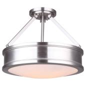 Semi-plafonnier à 3 lumières, Coralie, nickel brossé