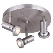 Canarm Rene Spotlight-Style Flush-Mount Ceiling Light - 3 Swivel Heads - Brushed Nickel Finish - 50-Watt GU10 Pin Base