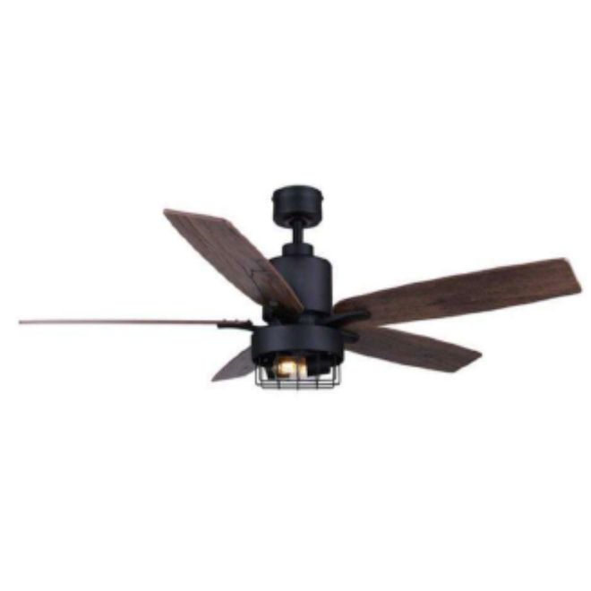 Canarm Curran 52-in Matte Black Lighting Residential Remote-Controlled Ceiling Fan - 5-Blade
