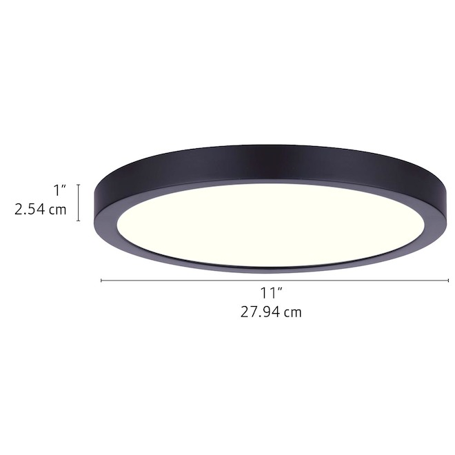 Canarm 11-in 15 W Black Matte Acrylic Modern/Contemporary LED Flush Mount Light