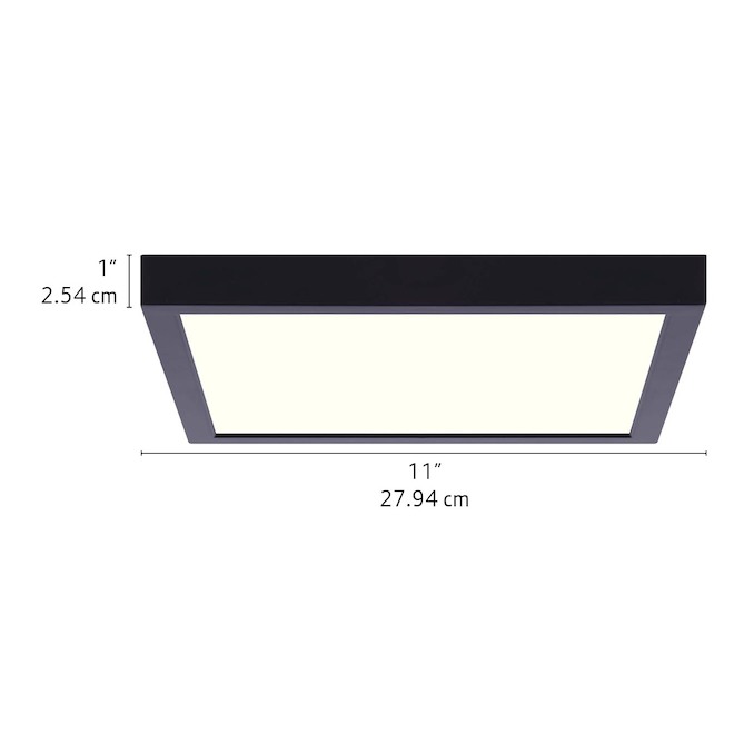 Canarm 1-Pack 11-in Matte Black Modern/Contemporary LED Flushmount