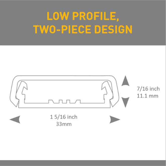 Legrand 1.31-in x 60-in White Cord Cover