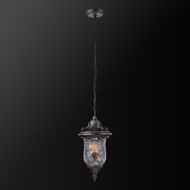 Globe Electric Outdoor Ashford Matte Black Pendant Light 60W