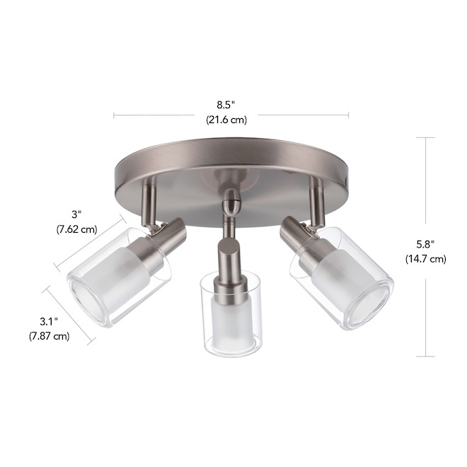 Globe Electric Eden 8.6-in Brushed Nickel Finish Mount Light, 40W