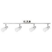 Globe Electric Eden Bar Light with 4 Tracking Heads - 4 40-Watt GU10 Pin Base Bulbs - Brushed Steel Finish - Dimmable