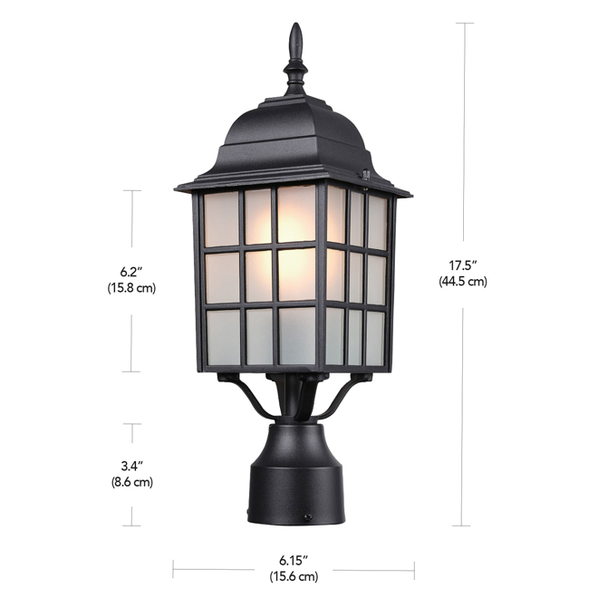 Globe Electric Merton 17.5-in Black Outdoor Post-Mounted Garden Light