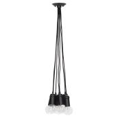Chloe 7-Light Cluster Pendant Light- 48.75" - Fabric - Black