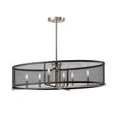Pendant Light - 6 Lights - Chrome/Matte Black