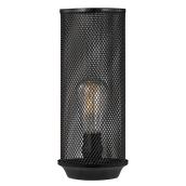 Lampe de table, abat-jour grillagé, métal, noir