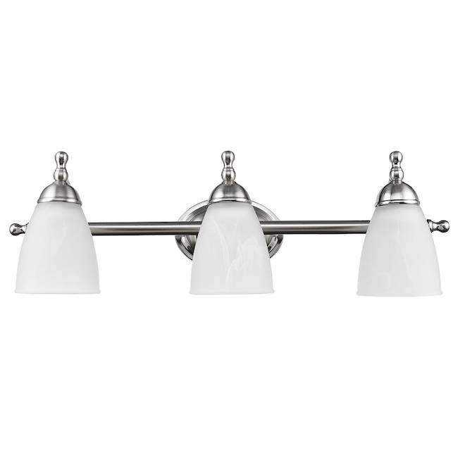 Globe 3 Light Bathroom Fixture Satin Nickel 50783 Rona