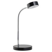 Lampe de bureau à DEL, 15 3/4 po, noir/chrome
