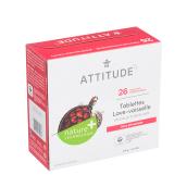 Détergent pour lave-vaisselle sans phosphate Attitude, biodégradable, 26 pastilles hydrosolubles, 416 g