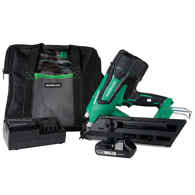 Metabo HPT Cordless Framing Nailer with Battery and Charger - Brushless Motor - 30° Magazine - Charge Indicator