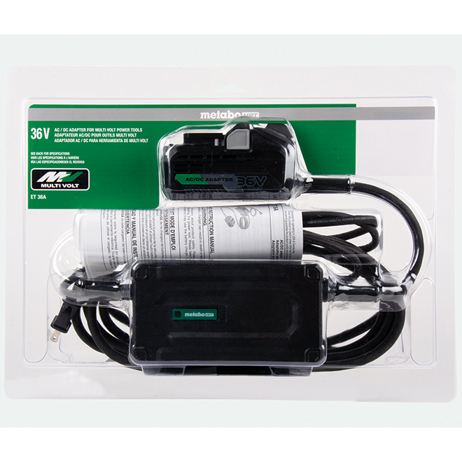 Metabo HPT MultiVolt 36-Volt Hybrid Li-Ion Battery Adapter Kit with Charger - 20-ft Cord - 180° Pivoting Cord
